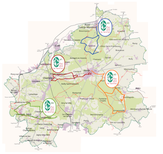 Carte des boucles du PNR Oise - Pays de France {PNG}